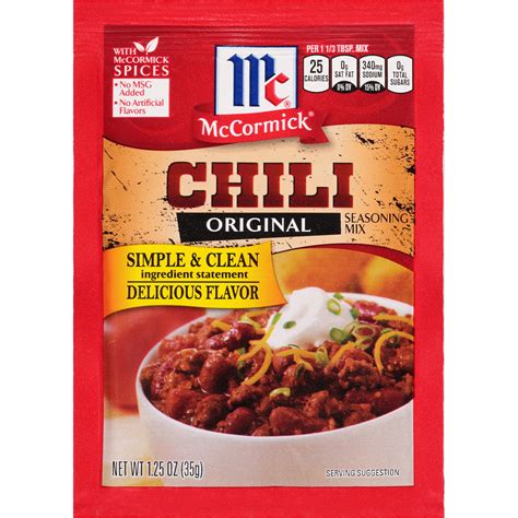 mccormick classic chili seasoning mix packet  oz walmartcom