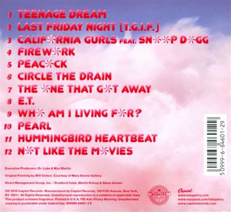 Teenage Dream Katy Perry Songs Reviews Credits