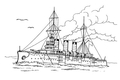 coloring page battleship