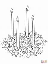 Advent Coloring Wreath Pages Printable Color Christmas Silhouettes sketch template