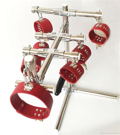 new top metal stainless steel bondage restraints stand with anal plug