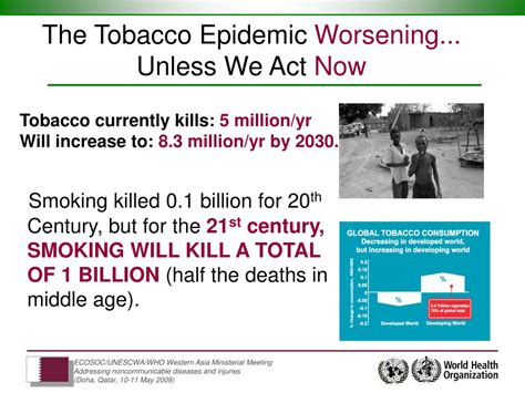 Ppt The Tobacco Epidemic Worsening Unless We Act Now Powerpoint