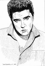 Elvis Presley Drawing Line Drawings Getdrawings Pen Ink sketch template