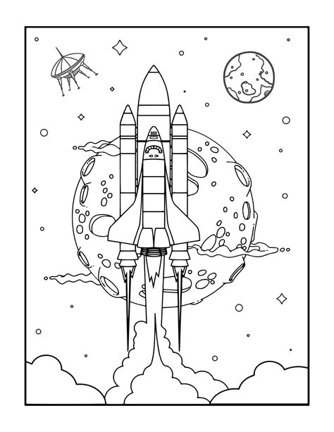 space coloring pages printable space coloring pages etsyde