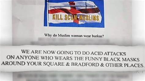 bradford muslims receive acid attack threat letters bbc news