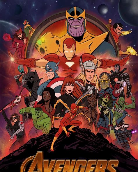 Avengers Infinity War Poster Comic Style By John Black