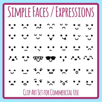 super simple facial expressions emotions character faces emoji