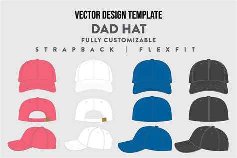 hat template bundle pack hat template dad hats vector design
