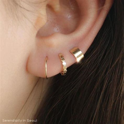 curated ear piercing hoopearrings jewelry  gold hoop earrings