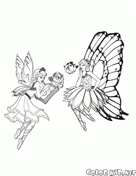 coloring page fairy butterfly  dances