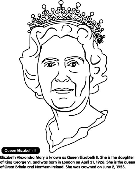 queen elizabeth ii coloring page crayolacom