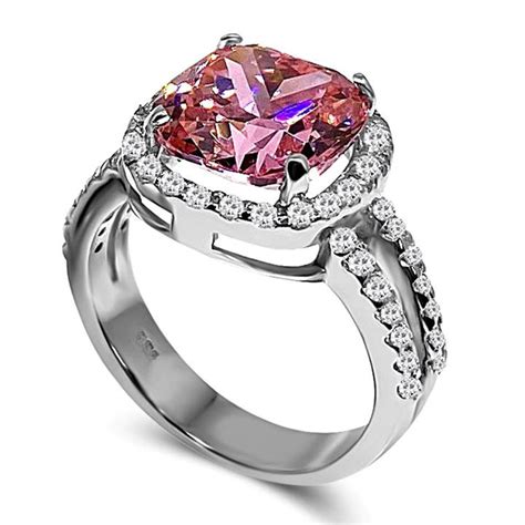 pink diamond simulant ring  engagement  travel luxuria