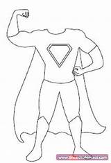 Superhero Body Flying Template Outline Coloring Pages Templates sketch template