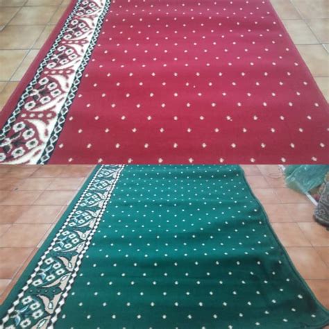 sajadah roll karpet masjid karpet mushola motif bintik shopee