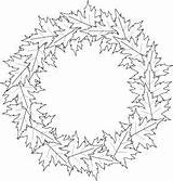 Wreath Maple Coloring Leaf Leaves Pages Autumn Fall Embroidery Color Pattern Stamps Mandala Colouring Wreaths Template Crafts Printables Wood Drawing sketch template