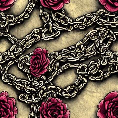 Beauty And Bondage Flowers And Chains Gothic Dark · Creative Fabrica