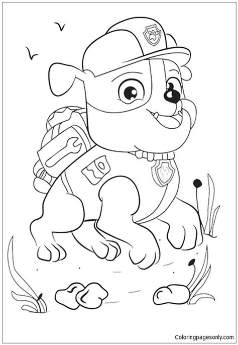 rubble paw patrol disney coloring page  printable coloring pages