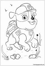 Paw Patrol Rubble Pages Coloring Disney Printable Color Print Coloringpagesonly sketch template