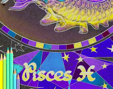 pisces zodiac sign printable coloring pages adult astrology etsy
