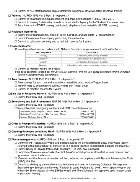 Nevada New Renewal Medical License Checklist Radioactive Materials