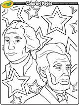 Coloring Washington Lincoln George Abraham Pages Presidents Crayola sketch template