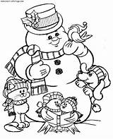 Snowman Coloring Frosty Snowmen Populaire sketch template