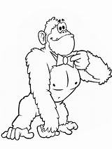 Gorilla Gorille Gorila Malvorlagen Halaman Affen Monyet Macacos Goril Stampare Haiwan Tiere Sevimli Gorilas Coloriages Kertas Mewarna Gorilles sketch template