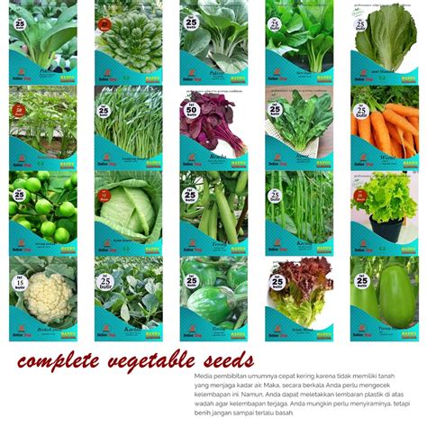 Jual Benih Seribuan Komplit Benih Bibit Biji Tanaman Sayuran Sayur
