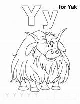 Yak Coloring Letter Pages Alphabet Clipart Practice Handwriting Kids Preschool Worksheets Color Printable Bestcoloringpages Print Actual Link Just Letters Animal sketch template