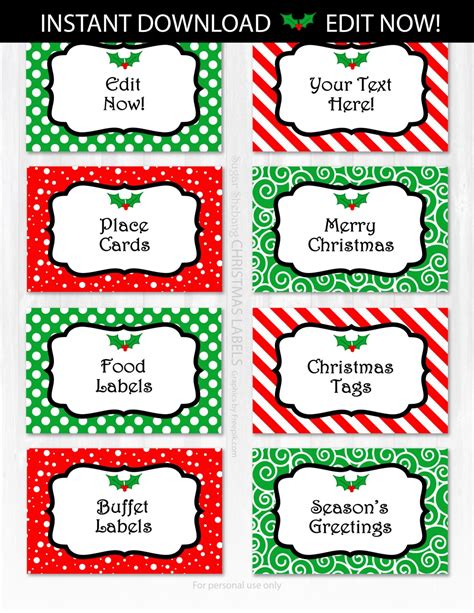 christmas labels christmas food labels christmas tags etsy