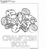 Coloring Crawfish Boil Pages Country Gras Mardi Cajun Party Drawing Louisiana Low Color Template Outlet Sheets Seafood Kids Colored Scenes sketch template