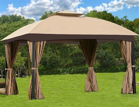 steel gazebo large canopy pavilion screened heavy duty  vented mosquito net ebay garden