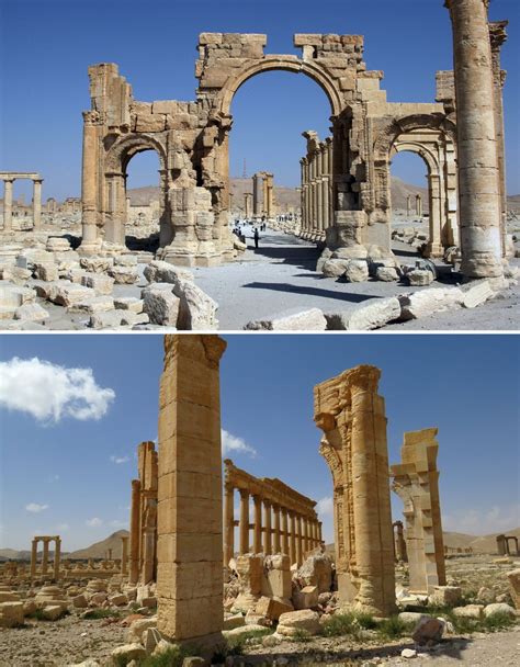 palmyras ancient arch destroyed  isis  rise   london