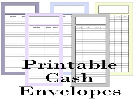 cash envelope tracker printable