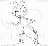Ant Outline Coloring Illustration Happy Royalty Clipart Yayayoyo Rf Background Version sketch template