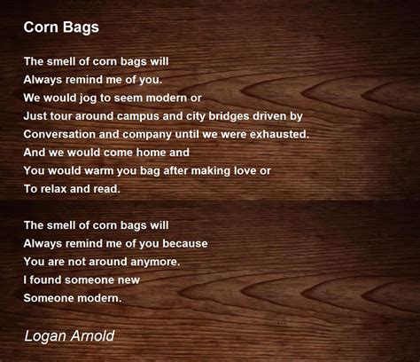 corn bags corn bags poem  logan arnold