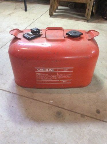 sell vintage omc envinrude johnson  gallon metal outboard motor gas fuel tank  clare