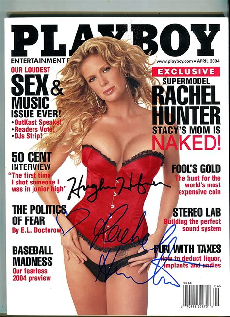 Hugh Hefner D 2017 Rachel Hunter Rare Signed April 2004 Issue Of
