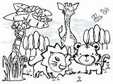 Coloring Pages Animal Wild Cartoon Cute Kids sketch template