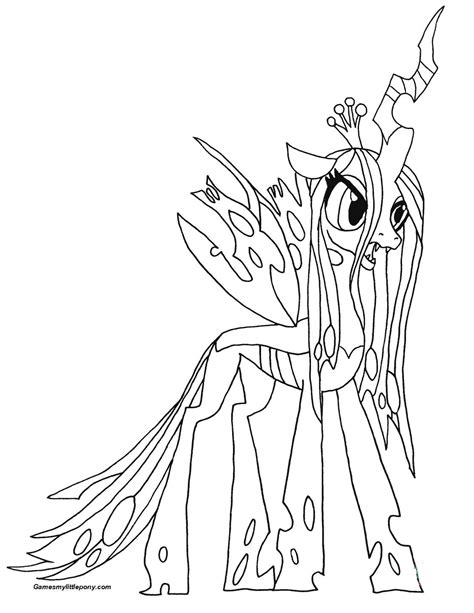pony queen chrysalis    pony coloring page