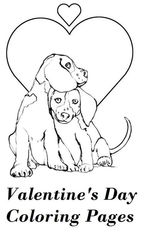valentine dog coloring pages