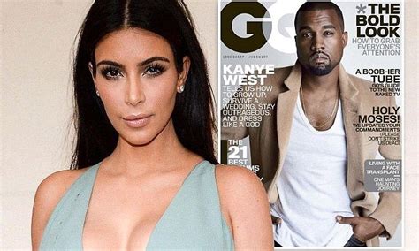 kim kardashian gushes about husband kanye west s gq cover daily mail