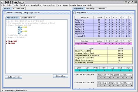 jubin mitras  simulator learning microprocessors  documentation