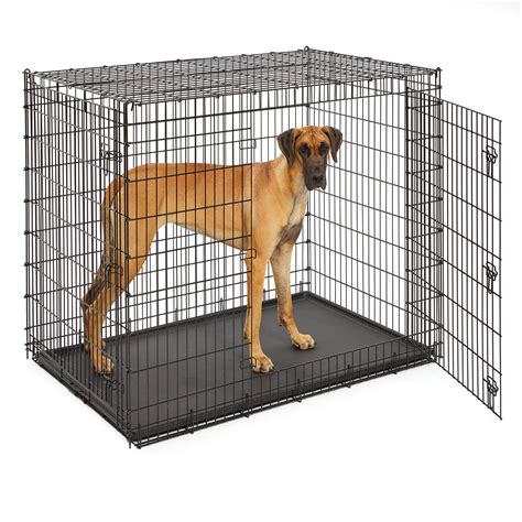 midwest extra large dog breed great dane heavy duty metal dog crate  leak proof pan double