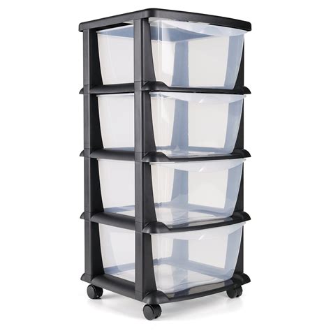 buy plastic storage drawers  wheels sturdy durable  plastic drawer