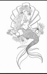 Mermaid Tattoo Coloring Pages Drawings Adult Sketch Siren Designs Tattoos Artwork Meerjungfrau Draw Colouring Para Sketches Book Ink Reference Colour sketch template