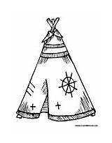 Teepee Native American Coloring Pages Printable Template Color Tipi Templates sketch template