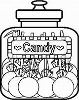 Candy Coloring Pages Jar Printable Kids Clipart Cotton Chocolate Clip Colouring Print Sweets Sketching Food Cliparts Bonbon Candies Lollipop Sheets sketch template