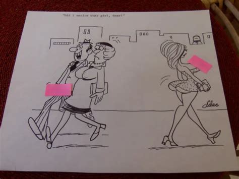 Vintage Sex To Sexty Hand Drawn Original Cartoon Drawing Art By Dick