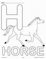 Coloring Letter Alphabet Pages Printable Sheet Horse Preschool Worksheets Sheets Colouring Versions Kids Choose Board Mpmschoolsupplies sketch template